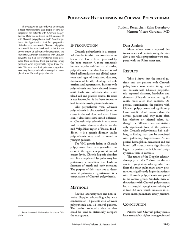 Publication preview for Pulmonary hypertension in Chuvash polycythemia