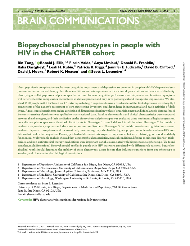 Figure from Biopsychosocial phenotypes in people with HIV in the CHARTER cohort