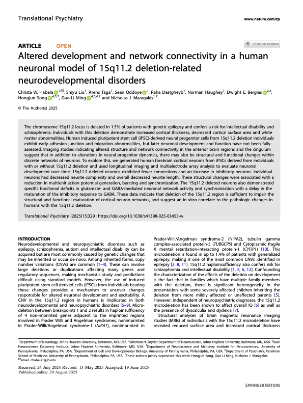 Figure from Altered development and network connectivity in a human neuronal model of 15q11. 2 deletion-related neurodevelopmental disorders