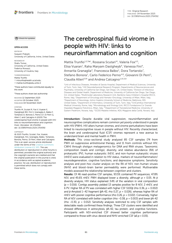 Figure from The cerebrospinal fluid virome in people with HIV: links to neuroinflammation and cognition